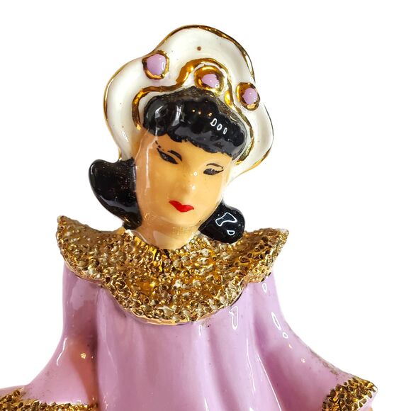 VTG Hollywood Regency Ceramic Figurine Pair Asian Inspired Barbara Willis - Picture 3 of 16